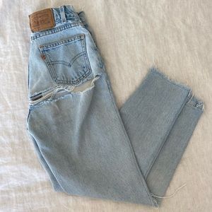 VTG distressed orange tab Levi’s